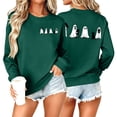 thumbnail image 2 of KEGIRLOM Oversized Halloween Sweaters for Women, Black Cat, Ghost, Pumpkin Print, Long Sleeve, Crew Neck, Halloween Outfits Green, 2 of 6