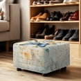 thumbnail image 4 of Xoenoiee Butterfly Daisy Print Ottoman Covers Slipcover Rectangle Jacquard Fabric Footstool Protector Covers Storage Stool Ottoman Covers Stretch with Elastic Bottom, S, 4 of 7