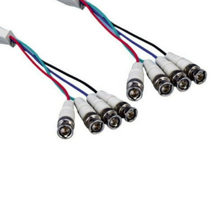 Lot of 10pc Kentek 10 Feet FT Premium 4 BNC RGBS male to male M/M component 4-channel digital video cable 75ohm mini coaxial high resolution CCTV HDTV