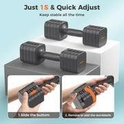 5-in-1 Adjustable Dumbbell Set of 2, 20LBS/10LBS Hand Weights for Women, 1s-Adjust Dual-Stable Dumbbell Set for Women