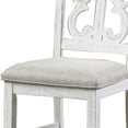 thumbnail image 3 of Open Scroll Back Wooden Side Chair with Padded Seat, Set of 2, White, 3 of 5