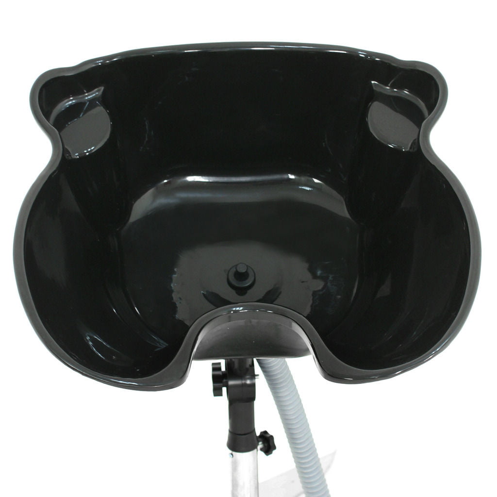 ZENSTYLE Adjustable Portable Salon Deep Shampoo Basin Sink Hair Treatment  Bowl Metal Frame, Black 