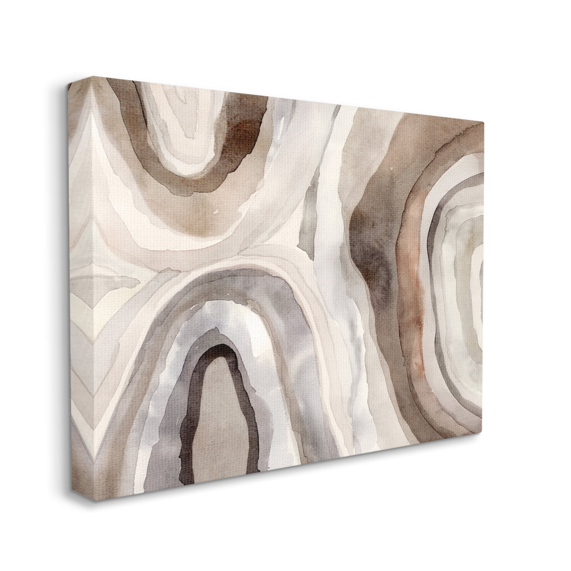 Stupell Industries Soft Geode Pattern Abstract Painting Gallery Wrapped Canvas Art Print Wall Art, 40 x 30