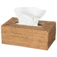 thumbnail image 2 of Kouboo Loma Rectangular Rattan Tissue Box Cover Holder, Wicker Decorative Tissue Holder for Living Room, Facial Napkin Holder, Espresso, 2 of 16