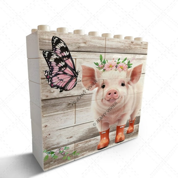 Farmhouse Pig Novelty Decorative Sign/Plaque Desk Decor Funny Bedroom Decor for Table Shelf Decor Funny Office Decor Birthday Christmas Boss Day Gifts