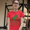thumbnail image 3 of Tee Hunt The Struggle is Real T-Shirt Funny T-Rex Ugly Sweater Christmas Women's T-Shirt Tee, Red, Large, 3 of 5