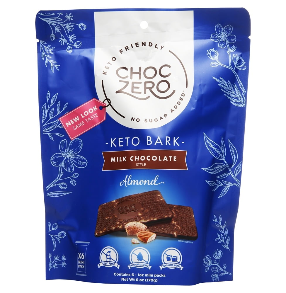 ChocZero - Milk Chocolate Style Keto Bark Sugar Free Almond - 6 oz