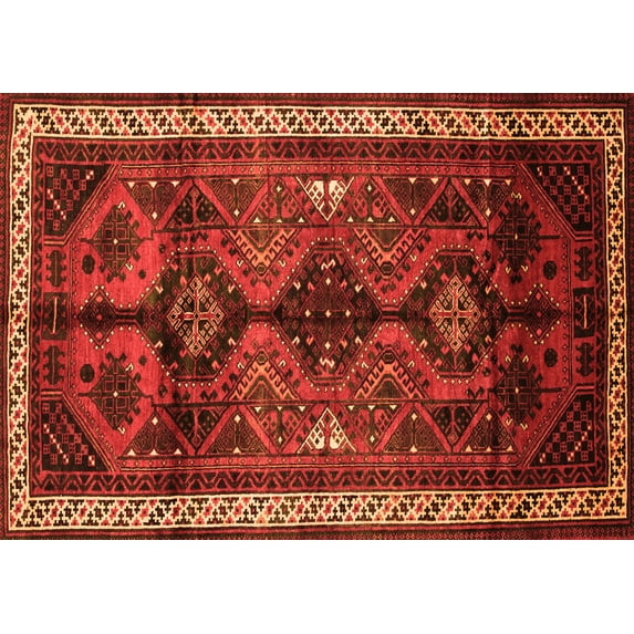 Ahgly Company Indoor Rectangle Persian Orange Traditional Area Rugs, 8' x 12'