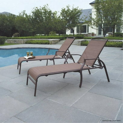 Mainstays Sand Dune Chaise Lounges, Tan, Set of 2