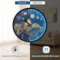 thumbnail image 5 of Voice Activated Clock with Glow Light 12 Inch Large Silent Wall Clock Battery Operated for Home Decor Gold-blue Mountains, 5 of 8