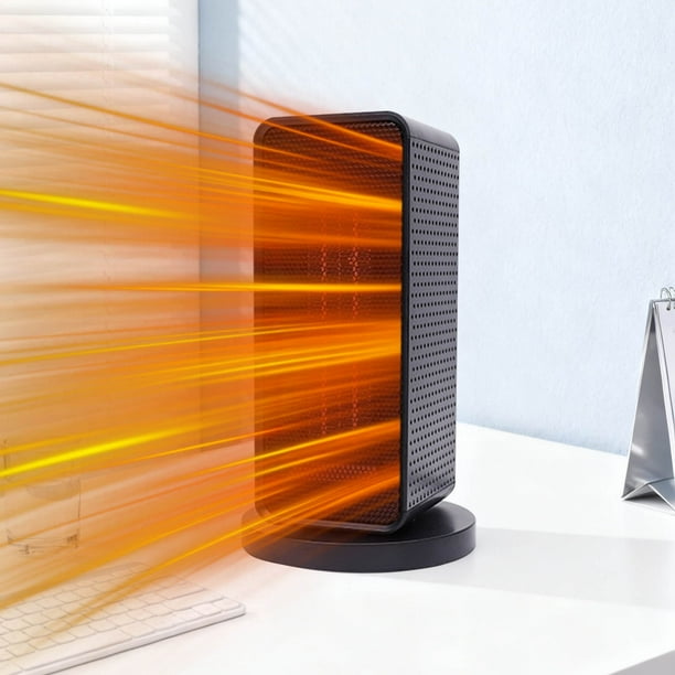 Calefactor portátil de escritorio de 1200 W - Calefactor oscilante silencioso para el hogar - Calentamiento instantáneo - 3 velocidades - Punta de calor de ángulo amplio - Protección contra sobrecalen