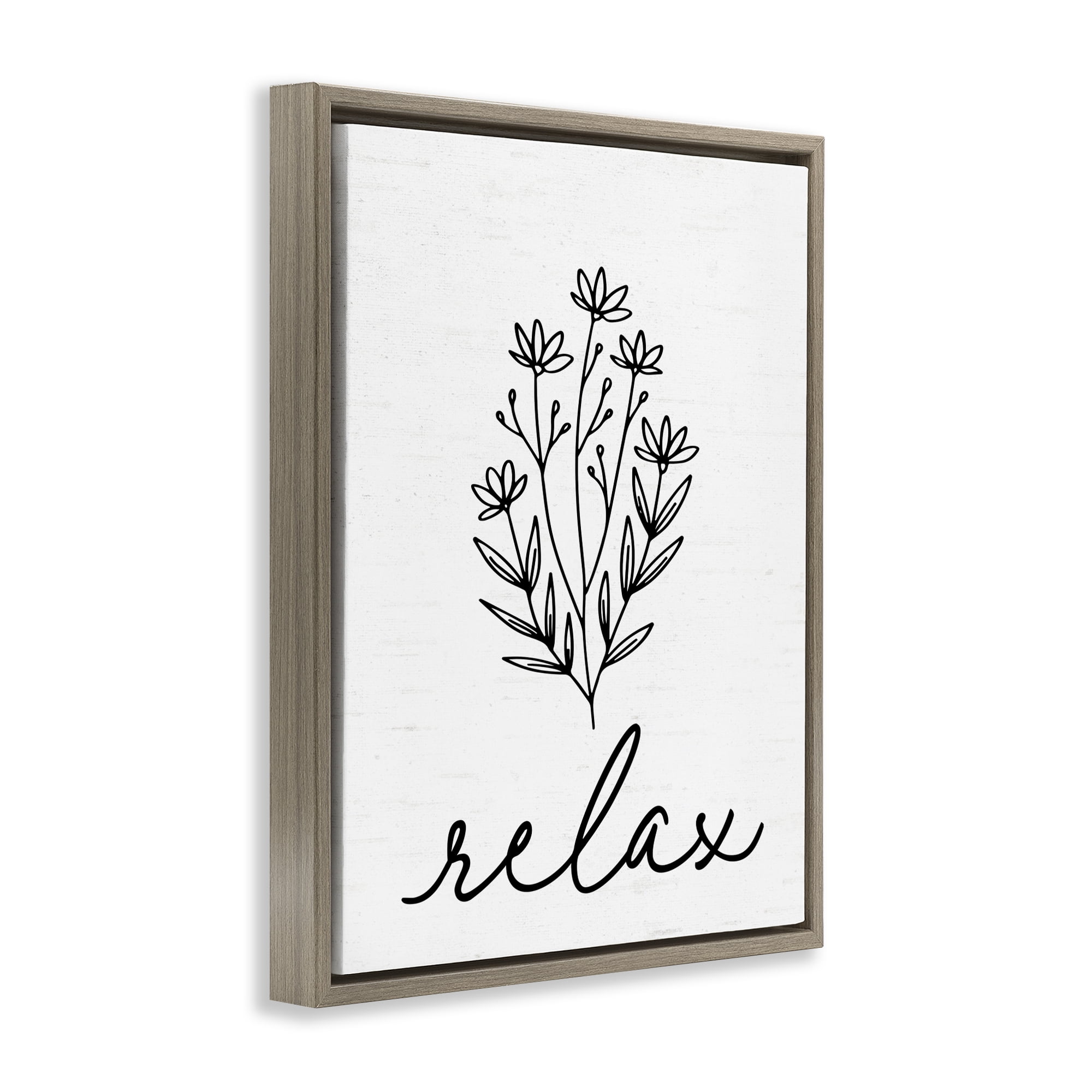 Bathroom Herb Relax Brown Framed Floater Canvas Wall Art, design by Lettered and Lined