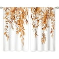 thumbnail image 6 of Orange Eucalyptus Botanical Leaves Floral Kitchen Window Curtains Over Sink Farmhouse Flower Fall Small Window Treatment Cafe Short Curtains for Bathroom Treatment Tier Drapes 27.5x39 inch, 6 of 7