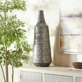 thumbnail image 2 of DecMode 28" Tribal Handmade Black Mother of Pearl Vase, 2 of 8