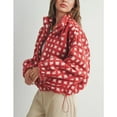 thumbnail image 3 of Lentta Womens Cropped Sherpa Fleece Plaid Jacket Winter Chunky Teddy Checkered Fuzzy Outerwear, 3 of 6