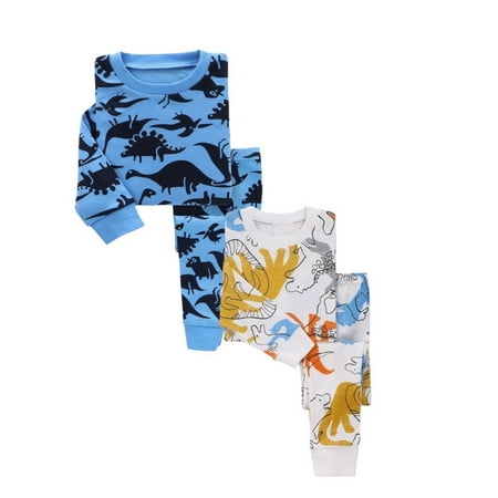 

Dark Dinosaurs/Mixed Dinosaurs - Kids 2 Pack Pajama Set