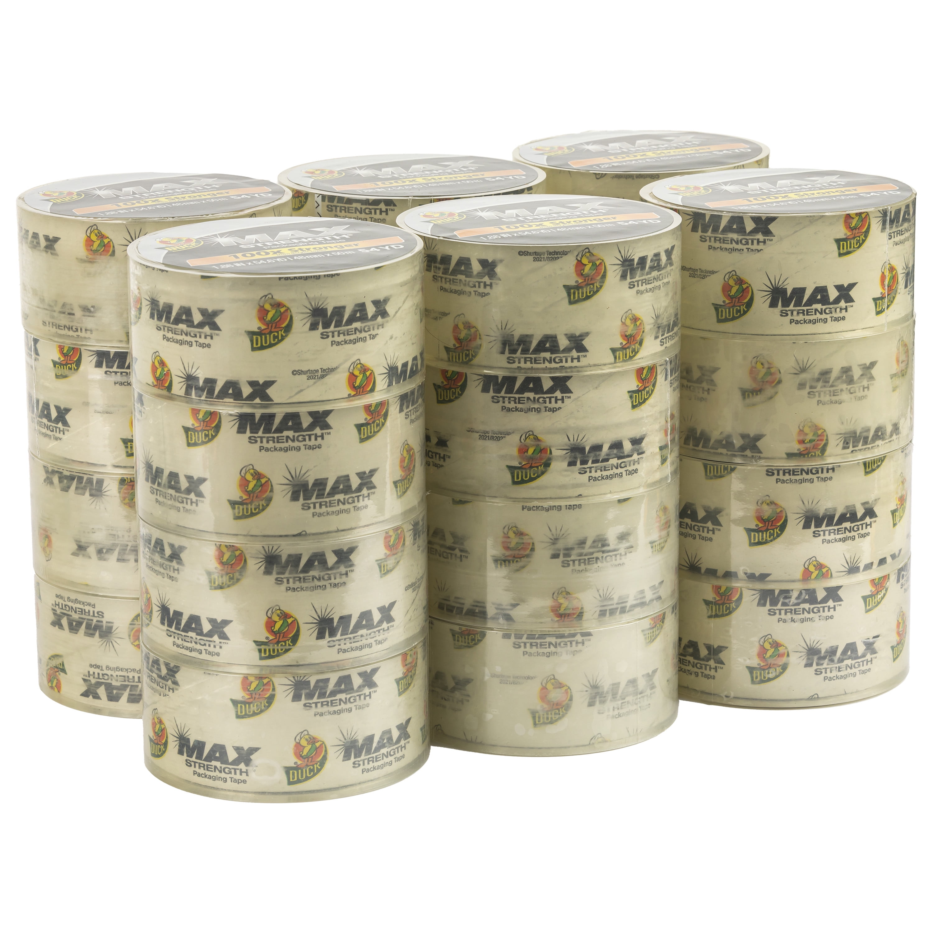Duck Max Strength Clear Packing Tape, 1.88 in. x 54.6 yd., 24 Pack