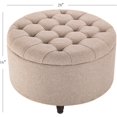 thumbnail image 3 of Wovenbyrd Classic Button Tufted Storage Ottoman Footstool with Lift Off Lid, Boucle Performance Fabric, 3 of 18