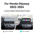 thumbnail image 3 of MOOKAKA 12.3" Smart Display Radio Audio Media Player for Honda Odyssey 2022 2023 2024 Universal Car Navigation GPS Upgrade Headunit Android Replacement HD Screen Carplay Accessories, 3 of 14