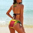 thumbnail image 2 of Paisley Bandana Rasta Hippie Women's Bikini V Neck Swimsuit Set 2 Piece Over Size Bathing Suit Side Triangle Bathing Suit, 2 of 9