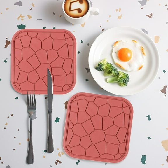 Silicone Heat Insulation Placemat, Non Slip Hot Pad Trivet, High Heat Resistant Table Mat, Food Safe Multi Use Coaster, Spoon Rest Pot Holder, Easy Clean Decorative Kitchen Mat