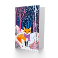 thumbnail image 2 of Wee Blue Coo Greeting Card Cute Red Fox Vibrant Colourful Winter Forest Blank For Him Or Her Art Xmas Christmas Card, 2 of 3