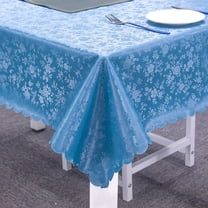 XmhyTop 60"x84" Waterproof Vinyl Tablecloth, Heavy Duty Wipeable Washable Rectangle Cover, Ideal for Kitchen Dining Room & Daily Use, Blue B