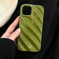 thumbnail image 3 of Cute Curly Wave Case for iPhone 13 Pro Max 6.7 inches, Water Ripple Pattern Phone Case Slim Shockproof Satin Glossy Cover for Girls Boys Silicone 3D Non-Slip Case - Green, 3 of 11