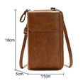thumbnail image 2 of Cell Phone Bag Small Shoulder Purse Leather Travel Card Slots Wallet Case-Brown, 2 of 5