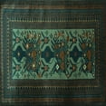 thumbnail image 1 of Ahgly Company Indoor Square Persian Turquoise Blue Traditional Area Rugs, 6' Square, 1 of 4