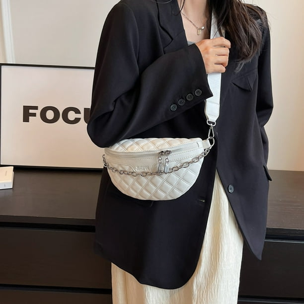 Bolsas cruzados para mujer, Bolsa informal con cadena para la cintura, Bolsa bordado para viajes y senderismo Sywqhk Para Estrenar
