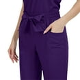 thumbnail image 3 of BiZtdJrK Jogger Scrub Sets for Woman Lightweight Athletic Nursing Uniform V Neck Short Sleeve Tops and Drawstring Pants 2 Piece Outfits with Pockets Birthday Gift Purple L, 3 of 6