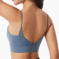thumbnail image 6 of MGDXOX Womens Thin Strap Longline Sports Bras Scoop Neck Workout Yoga Tops Wireless Athletic Breathable Bras Blue XL, 6 of 6