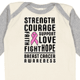 thumbnail image 4 of Inktastic Breast Cancer Awareness Strenght Courage Support Love Boys or Girls Long Sleeve Baby Bodysuit, 4 of 5