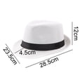 thumbnail image 4 of Meidiya Fedora Hat for Men Linen Wide Brim Sun Protection Solid Color Panama Cap Boater Summer Beach Sunhat Jazz Hat for Vacation, 4 of 4