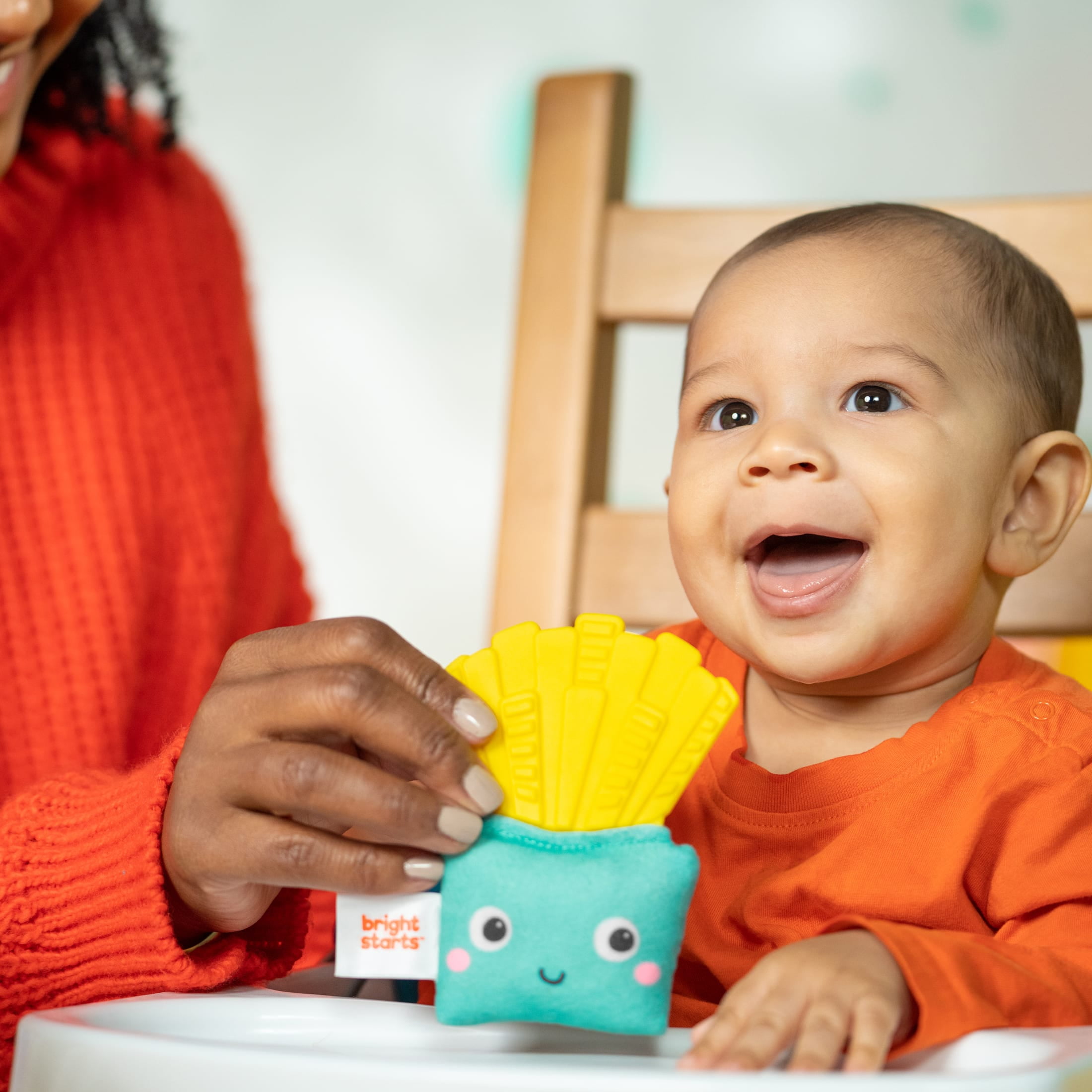 Bright Starts Side of Smiles French Fry Crinkle Teether, Unisex, 3 months+