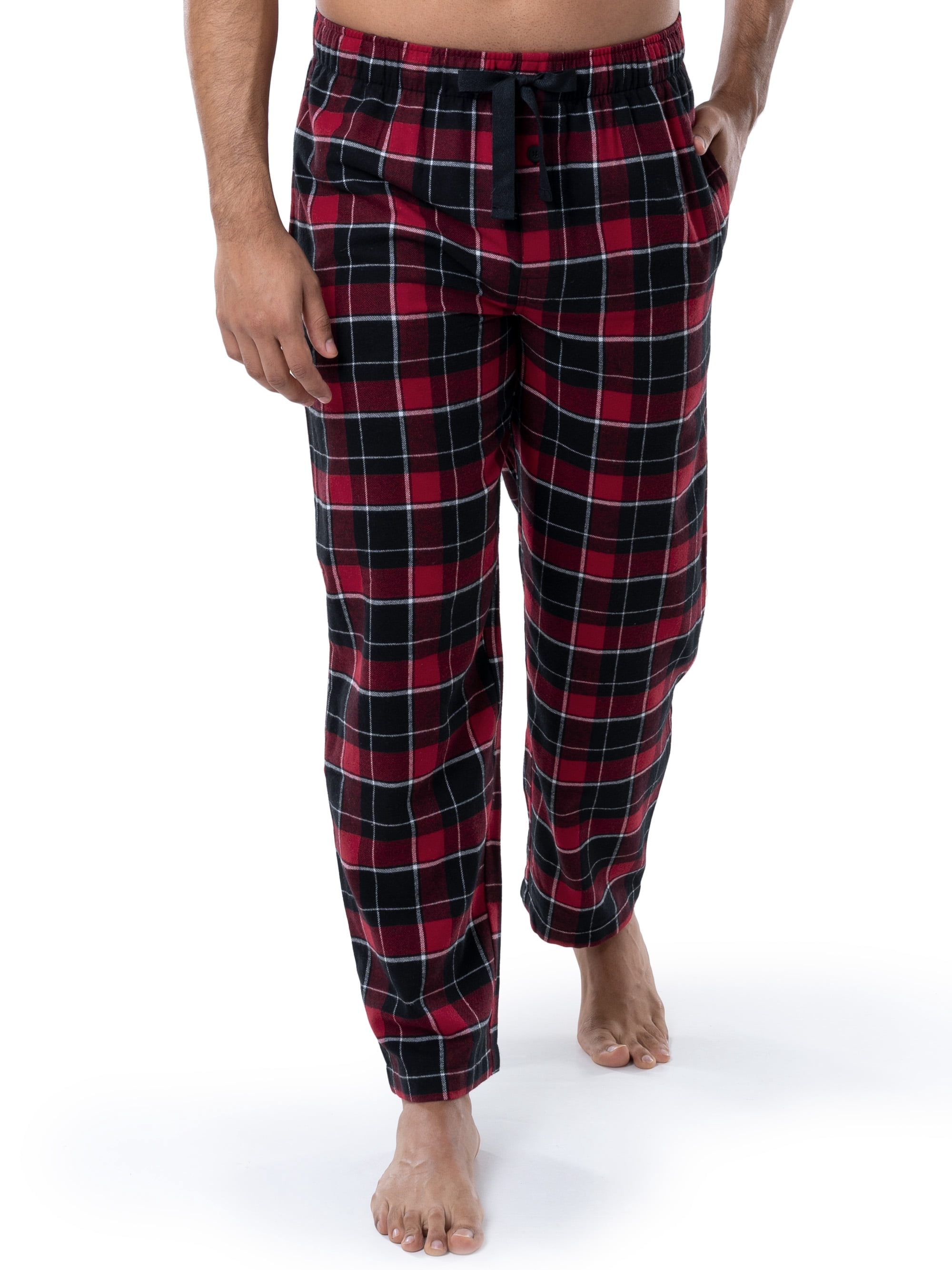Fruit of the Loom Men's Jersey Knit Top and Flannel Pajama Pants Set, 2-Piece, Sizes S-5XL