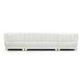 thumbnail image 6 of Bowery Hill Modern / Contemporary U-Shaped Velvet Sectional Sofa in Cream, 6 of 7