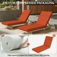 thumbnail image 5 of Snubbull 2 Pack Outdoor Chaise Lounge Cushions, with High-Density Foam, Ties Waterproof & Fade Resistant for Lawn and Pool Lounge Chairs, 80x26x4 inch, Orange, 5 of 6