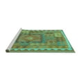 thumbnail image 2 of Ahgly Company Machine Washable Indoor Round Southwestern Turquoise Blue Country Area Rugs, 6' Round, 2 of 4