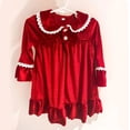 thumbnail image 1 of Pijamas navideños familiares a juego para niños, madres, mujeres y hombres, conjuntos de pijamas de terciopelo rojo y verde, ropa de diseño de lujo para niños y niñas, 1 of 5