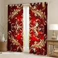 thumbnail image 2 of Erosebridal Gothic Damask Curtains and Drapes (38x45),Red Gold Victorian Floral BlackoutCurtains for Bedroom,Retro Aztec Theme Curtains Pack of 2 (38x45),Breathable Room Decor, 2 of 7