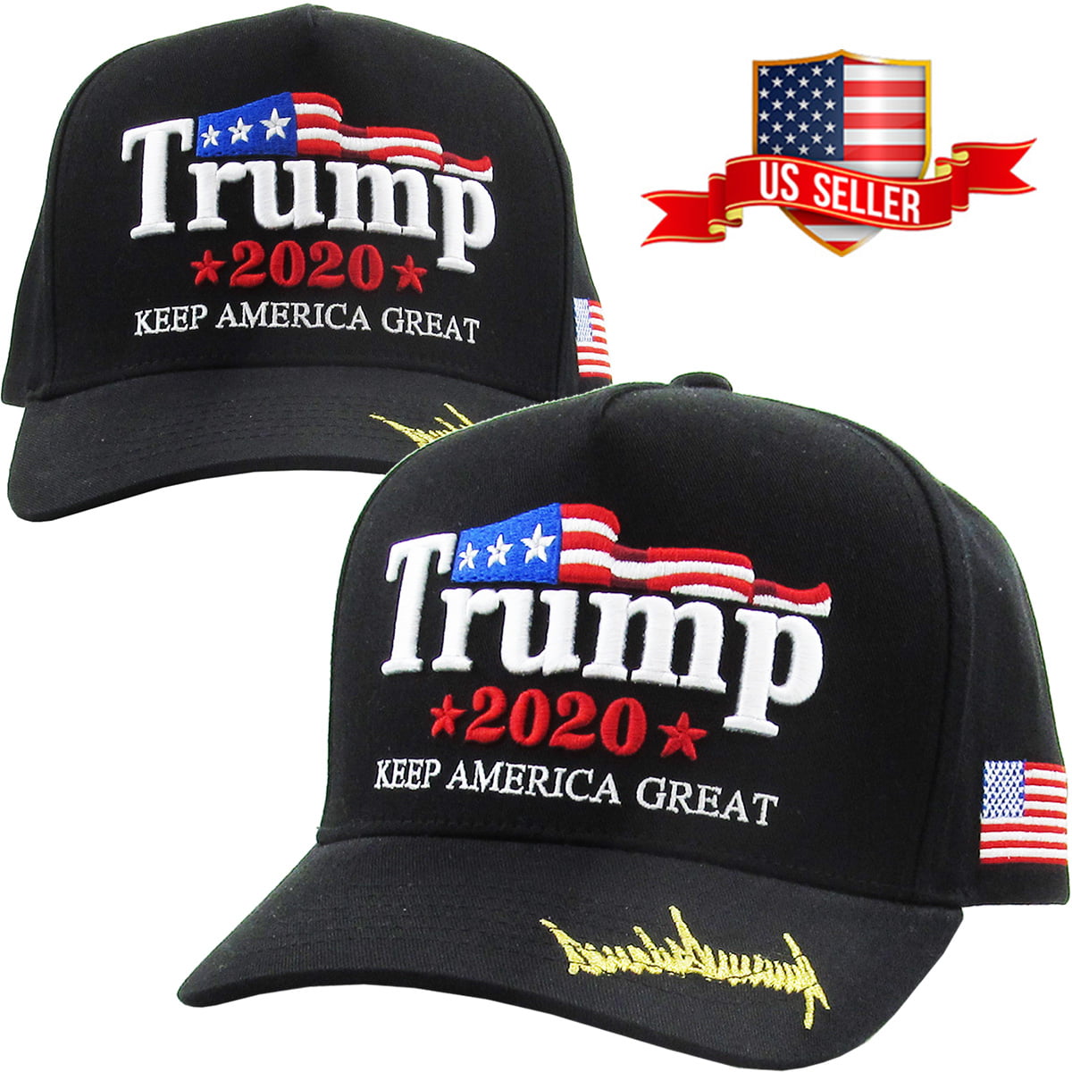 Donald Trump 2020 Hat Keep Make America Great Again Embroidered Hat Black KAG US 