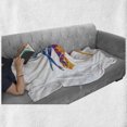 thumbnail image 6 of Modern Soft Flannel Fleece Throw Blanket, Ballerina Girl Posing White Outlined Art Ink Splashed Rainbow Color Art Design, Cozy Plush for Indoor and Outdoor Use, 70" x 90", Multicolor, by Ambesonne, 6 of 6