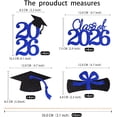 thumbnail image 2 of Double-sided 16 PCS Graduation Cake Toppers – Blue Class of 2026 Centerpieces Picks for Graduation Theme Party Decorations Supply, Graduation Party Decorations, 2 of 14