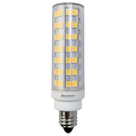 

Bulbrite Pack of (2) 6.5 Watt 120V Dimmable Clear T6 LED Mini Light Bulbs with Candelabra (E12) Base 2700K Warm White Light 700 Lumens