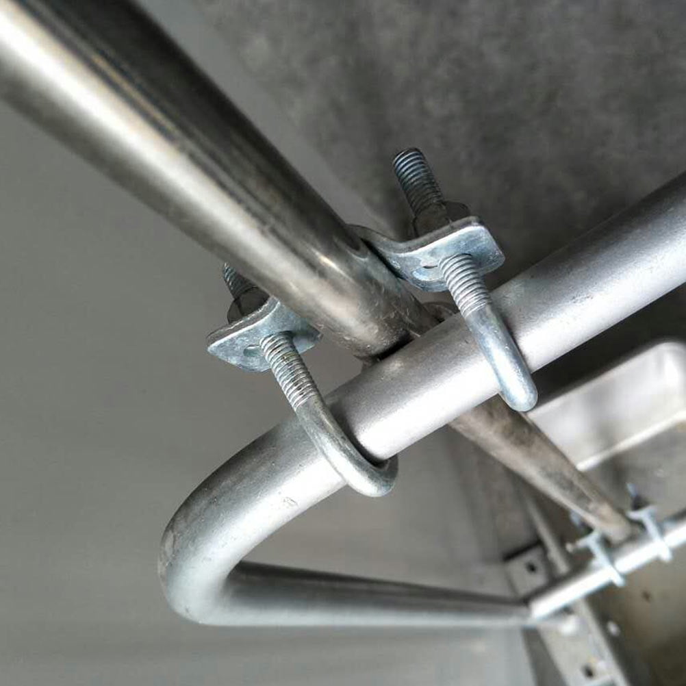 HEMOTON  10 Pcs U-shaped Pipe Clamp for Cross Tube Two Holes Clip Clamps The Tubes Silver