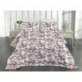 thumbnail image 2 of Ambesonne Floral Quilted Coverlet 3 Pcs, Flower Sketch Romantic Hues, Queen Size, Dimgray Dried Rose, 2 of 4