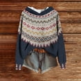 thumbnail image 5 of SwiftWear Bohemian Style Oversized Knit Pullover Hoodie Women Hooded Sweater Style Tops with Pockets Soft Comfortable Casual Wear Navy, 5 of 6