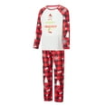 thumbnail image 3 of Elippeo Christmas Family Pajamas Matching Set Cartoon Letter Print Raglan Sleeve Tops and Elastic Plaid Pants Loungewear, 3 of 10